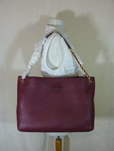NEW Tory Burch Imperial Garnet McGraw Chain Slouchy Shoulder Tote $498 - £358.11 GBP