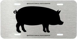 Pig Pork Hog Farmer Assorted Colors Aluminum Brushed Look Metal License Plate 5 - £7.03 GBP