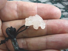 (an-frog-1) FROG PINK Quartz crystal carving Pendant NECKLACE FIGURINE g... - $7.70