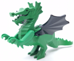 Lego Vintage Classic Castle Knights Green Dragon Figure Black Wings 6082 - £26.55 GBP