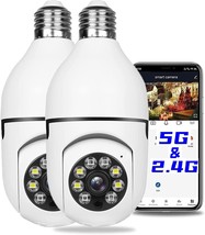 2Pcs Light Bulb Security Camera 2.4GHz 5G WiFi Outdoor 1080P E27 Light Socket Se - £55.66 GBP
