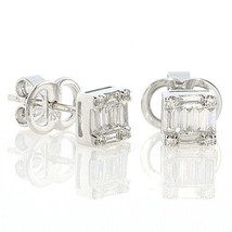 Real Fine 0.43ct Natural Diamond Earrings 18K White Gold G Color VS2 Cla... - £1,405.30 GBP