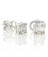 Real Fine 0.43ct Natural Diamond Earrings 18K White Gold G Color VS2 Cla... - £1,386.62 GBP