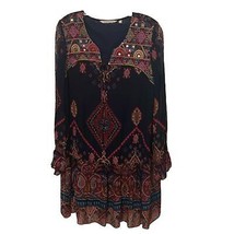 Soft Surroundings Blue Boho Tunic Top Womens Size Medium Embroidered Festival - £30.11 GBP