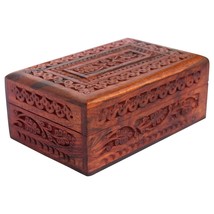 Beautiful Wood Jewelery Box Wood Jewel Organizer Hand Carved Women Gift ... - £19.96 GBP