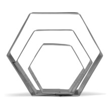 Large Hexagon Cookie Cutter Set - 5,4,3 - 3 Piece - Stainless Steel - £12.78 GBP