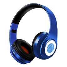 Bluetooth Headphones Wireless Headset Stereo Over-ear Noise Blue - £19.44 GBP
