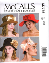 McCall's Fashion Accessories M7766 Misses  One Size Hats Uncut Sewing Pattern - £13.08 GBP