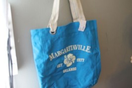 New Jimmy Buffett Margaritaville Canvas Bag Purse Tote Flower Orlando Blue Large - £37.02 GBP