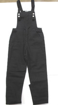 Boohoo Womens Sophia Slim Fit Denim Dungarees Black Sz 4 - $40.69