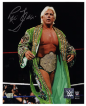 Ric Flair Autographed WWE Wearing Big Gold Title 8&quot; x 10&quot; Photograph Fan... - £114.74 GBP