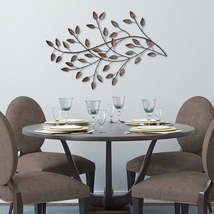 Distressed Metal Blowing Leaves Wall Decor - $47.23