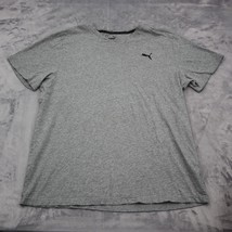Puma Shirt Mens XL Gray Short Sleeve VNeck Knit Cotton Logo Casual T Shirt - £18.18 GBP