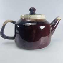 Vintage McCoy Pottery #163 Made in USA Ceramic Brown White Drip Glaze Teapot - £15.34 GBP