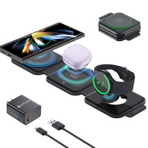 Wireless Charger For Samsung, Foldable 3 In 1 Fast Wireless Charging Pad... - £62.14 GBP