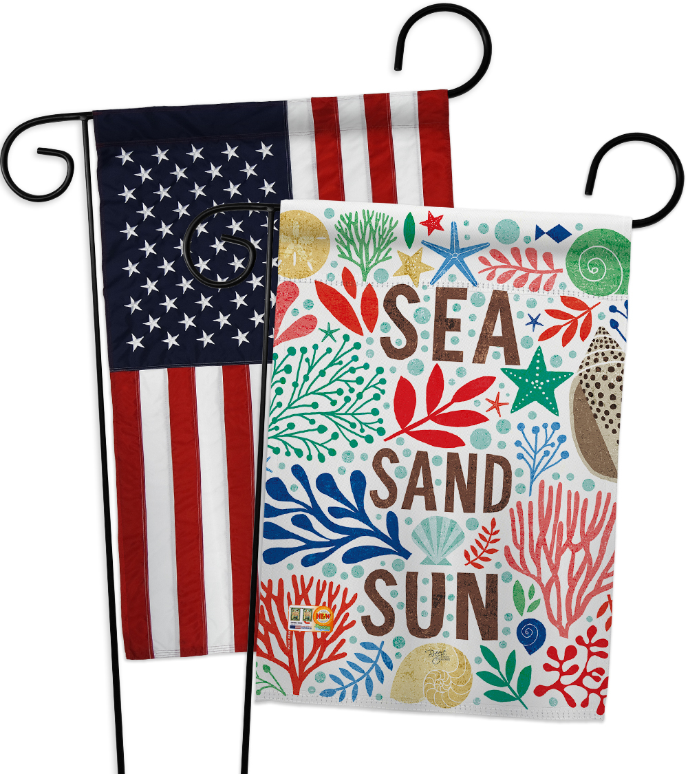 Sea Sand Sun - Impressions Decorative USA - Applique Garden Flags Pack - GP10706 - £24.75 GBP