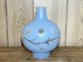 1930&#39;s Blue Embossed  Chimney Hurricane Gone With The Wind  Shade Vanity Floral - £20.96 GBP