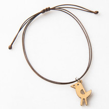 Plunder Bracelet (New) Aizley Lynn - Delicate Wood Bird On Brn Cord 10&quot; (PB570) - £11.42 GBP