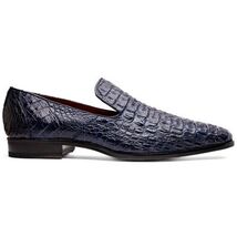 genuine caiman crocodile slip on Shoes Trento Navy image 2
