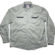 Wrangler Outdoor Series Mens Size L Gray Vented Button Up Sportsmen Shirt - £12.79 GBP