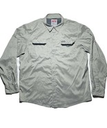 WRANGLER OUTDOOR SERIES Mens Size L Gray Vented Button Up Sportsmen Shirt - £12.70 GBP