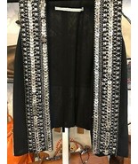 TWELFTH STREET by CYNTHIA VINCENT Black Embellished Open Front Vest Sz S - $64.25