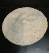 Cream Beige Vintage Fotrama 100%Alpaca Wool Bonnet Beret Hat Bolivia 9&quot; Dia - £18.45 GBP