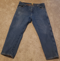 Cabela&#39;s Jeans Plaid Flannel Lined Cotton Denim Blue Jeans Mens Size 42x29 - £17.55 GBP