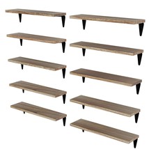 Arras Wood Floating Shelves For Wall Storage, 17&quot;X4.5&quot; Small Bookshelf Set Of 10 - £74.06 GBP