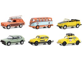 &quot;Club Vee V-Dub&quot; Set of 6 pieces Series 16 1/64 Diecast Model Cars by Greenligh - £55.40 GBP
