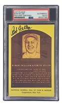 Bob Feller Signed 4x6 Cleveland Hall Of Fame Plaque Card PSA/DNA 85027786 - £30.73 GBP