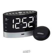 Jensen AM/FM Alarm Clock Radio  with Wireless Pillow Vibrating Technology FM2002 - £33.40 GBP