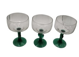Margarita Barware Glasses 6&quot;H X 4&quot;D LIBBEY GLASS GREEN CACTUS SET OF 3 - $14.50