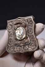 Exceptional 19C antique Russian filigree silver pill jewelry trinket box - $282.00