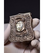 Exceptional 19C antique Russian filigree silver pill jewelry trinket box - £220.84 GBP