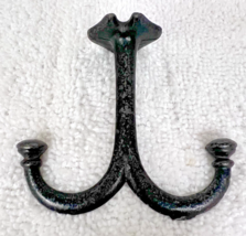 Victorian Eastlake Victorian Black Painted Metal Double Wardrobe Coat Hook - $18.32