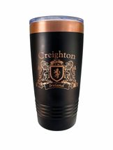 Creighton Irish Coat of Arms Black Travel Mug - $27.44