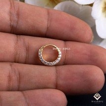 Eva 14K Gold Septum Nose Ring in Natural Diamond Daith Piercing Earring ... - $179.57+