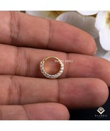 Eva 14K Gold Septum Nose Ring in Natural Diamond Daith Piercing Earring ... - $267.44 CAD+