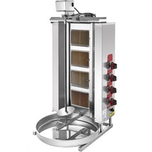 4 Burner GAS Shawarma Broiler Machine Vertical Gyro AUTOMATIC ROTATE Don... - $1,682.01