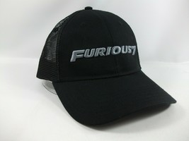 Furious 7 Hat Black Spell Out Hook Loop Trucker Cap - £14.36 GBP