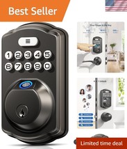 Easy Install Matte Black Fingerprint Lock - Keyless Entry for Enhanced S... - $60.00