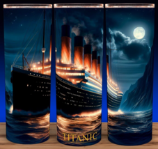 Titanic Ship of Dreams Sailing at Night Cup Mug Tumbler 20oz - £15.53 GBP