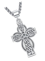 925 Sterling Silver Cross Necklace for Men/Amulet 22 - $256.11