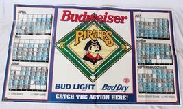 HUGE 1993 Budweiser Beer Bud Light Bud Dry Pittsburgh Pirates Schedule Banner - £62.63 GBP