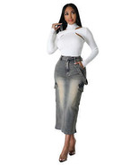 Women&#39;s Black Denim Maxi Skirt - £38.18 GBP