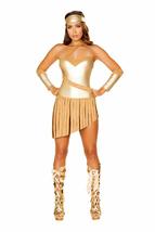Roma Halloween Women 3pc Golden Goddess Costume, Large - Gold/Honey - £34.25 GBP