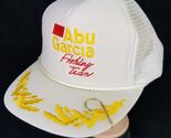 vintage trucker hat Abu Garcia Fishing Team hook white snapback NEVER WORN! - $32.99