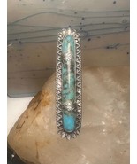 Long Navajo ring turquoise BETTY CHOCO size 5 sterling silver women - $4,297.59 MXN