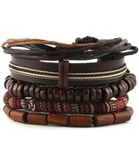Wrap Bracelets Men Women, Hemp Cords Wood Beads Ethnic Tribal Bracelets - €16,50 EUR